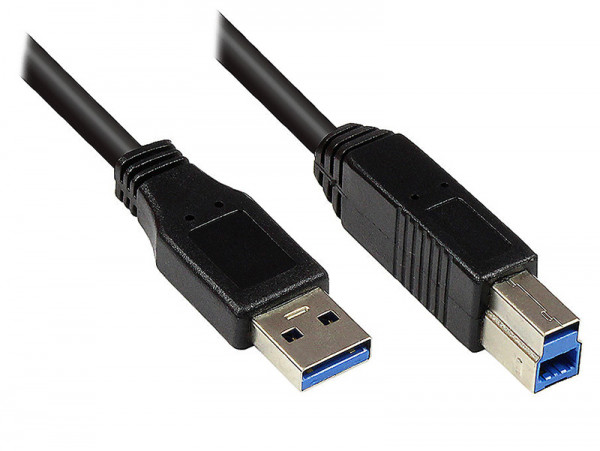OEM USB 3.0 Verbindungskabel Typ A auf Typ B 1.80m | schwarz