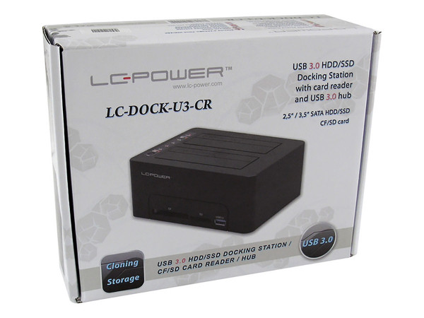 LC-Power Docking Station mit Kopierfunktion für 2.5"/3.5" SATA HDDs & SSDs