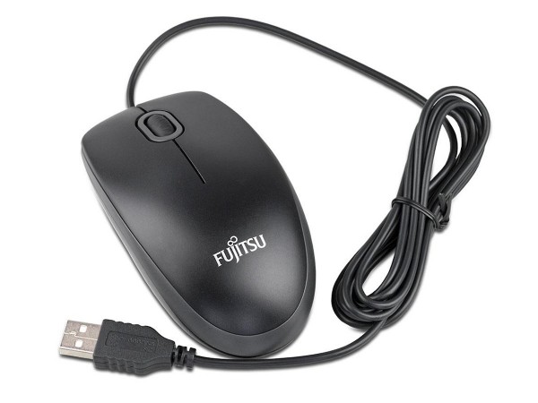 Fujitsu Optische USB Maus | Schwarz-Grau